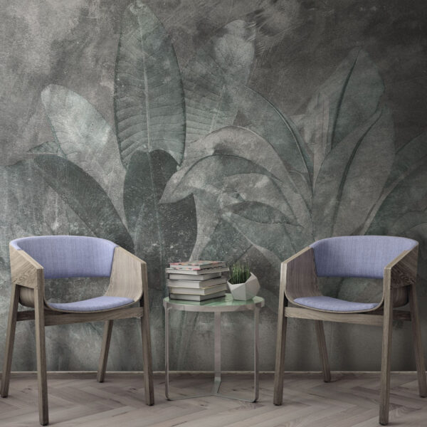Soft greens against a muted background