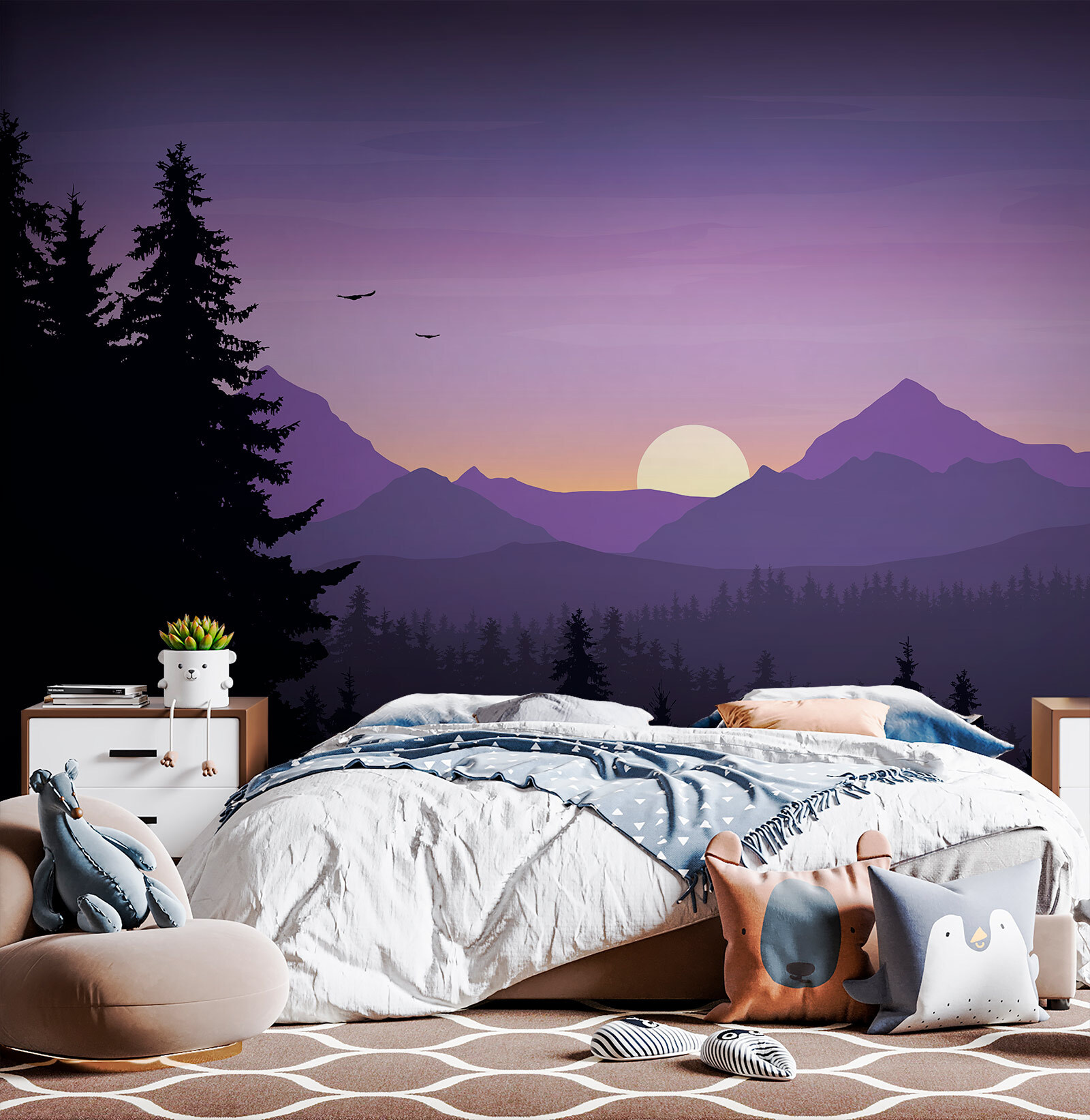 u73938pir1m - Пейзаж з деревами та горами - tegory