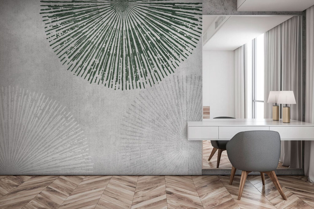 White and green circular design White and green circular design