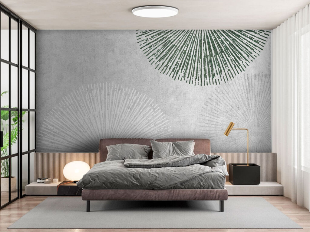 White and green circular design White and green circular design