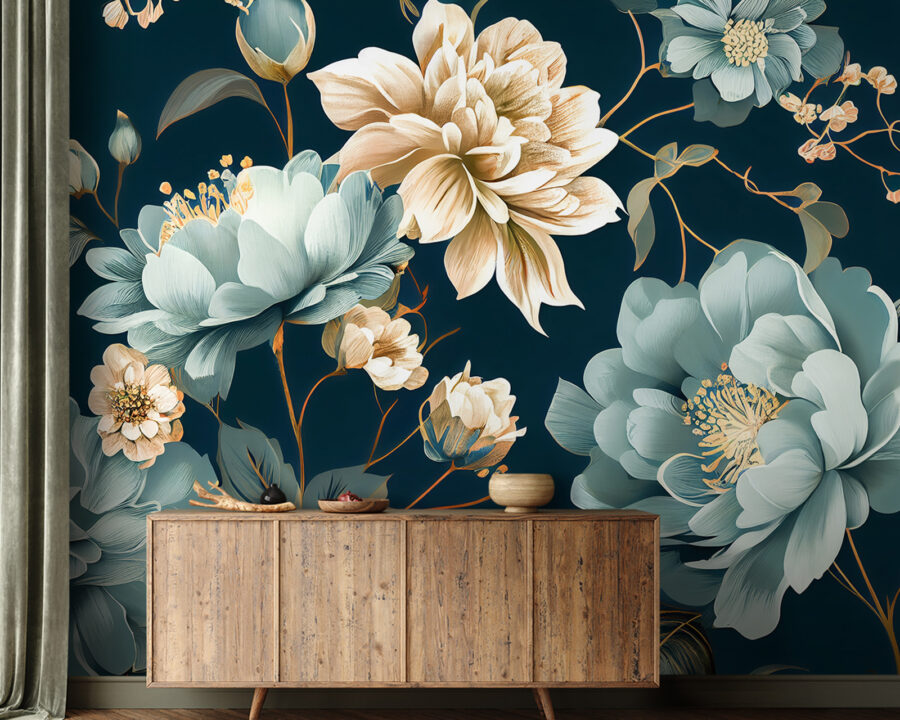 Floral pattern on a dark background Floral pattern on a dark background
