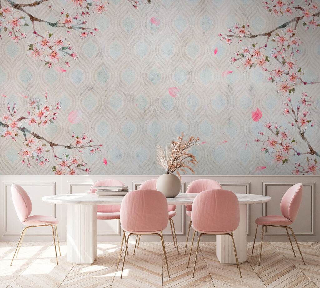 White and pink floral pattern White and pink floral pattern