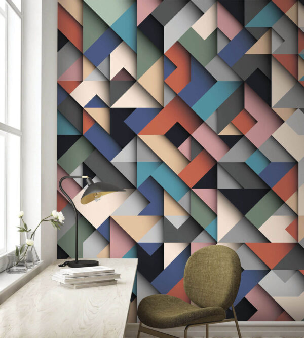 Фотошпалери Різнокольоровий візерунок з квадратів