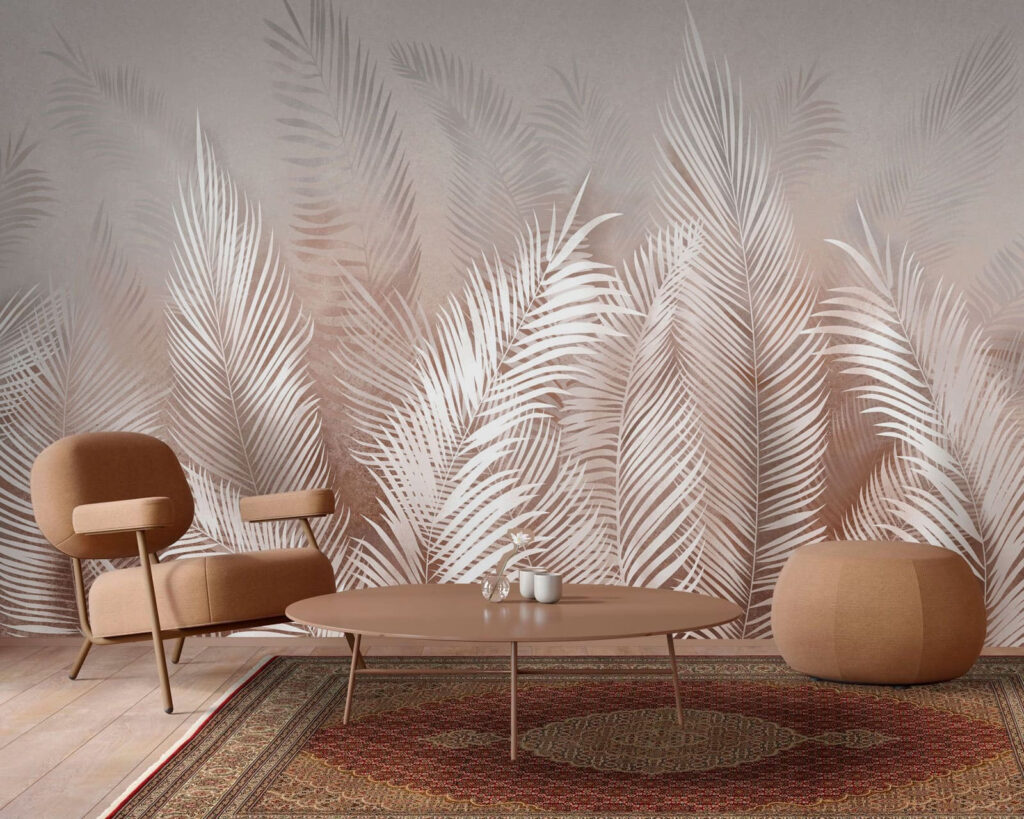 White feathers on a grey background