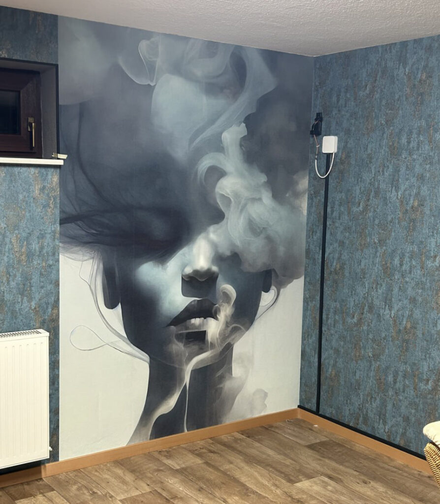 Woman with smoke coming out of her face Woman with smoke coming out of her face