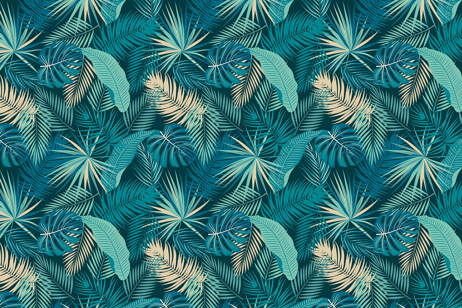 Pattern of leaves on a blue background Pattern of leaves on a blue background
