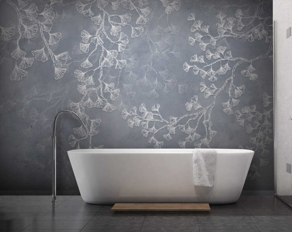 White flowers on a gray background White flowers on a gray background