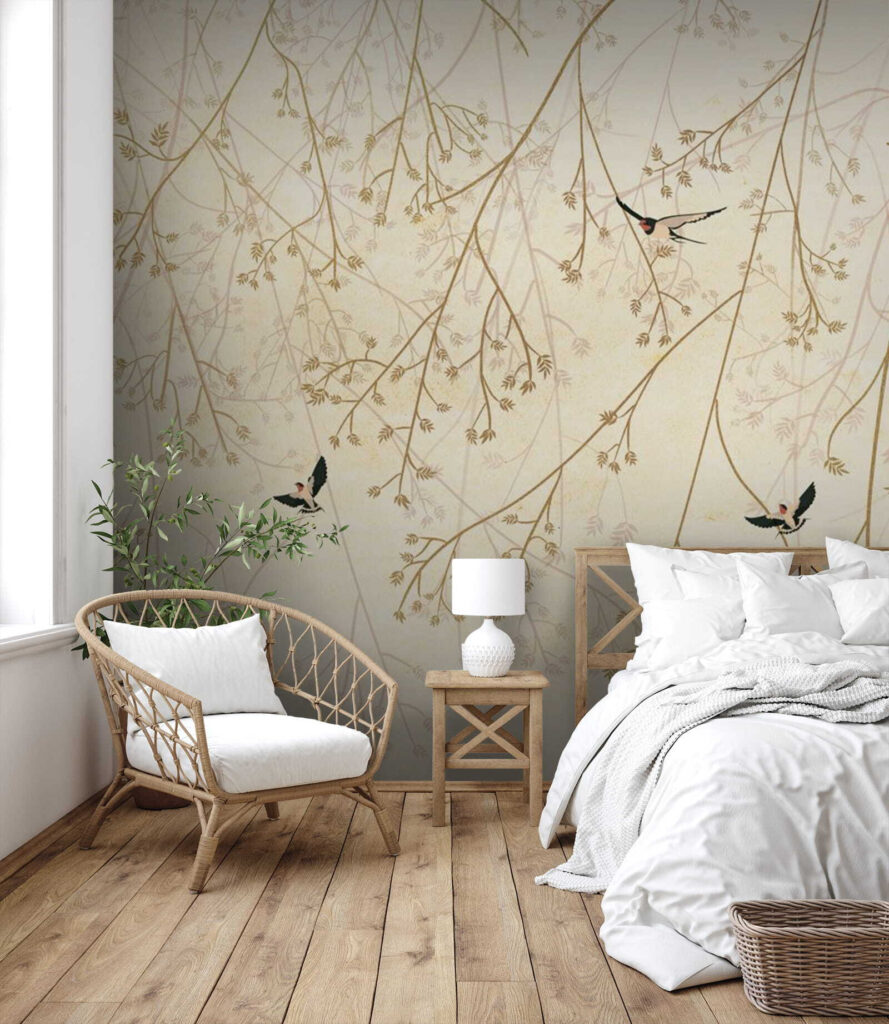 Birds flying in the branches of a tree Birds flying in the branches of a tree
