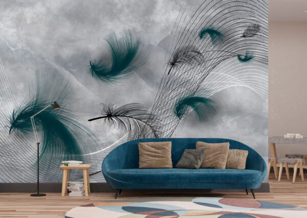 Elegant swirls of flowing feathers Elegant swirls of flowing feathers