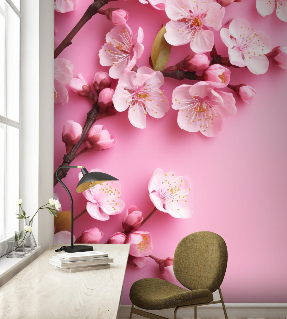 Group of pink flowers on a pink background Group of pink flowers on a pink background