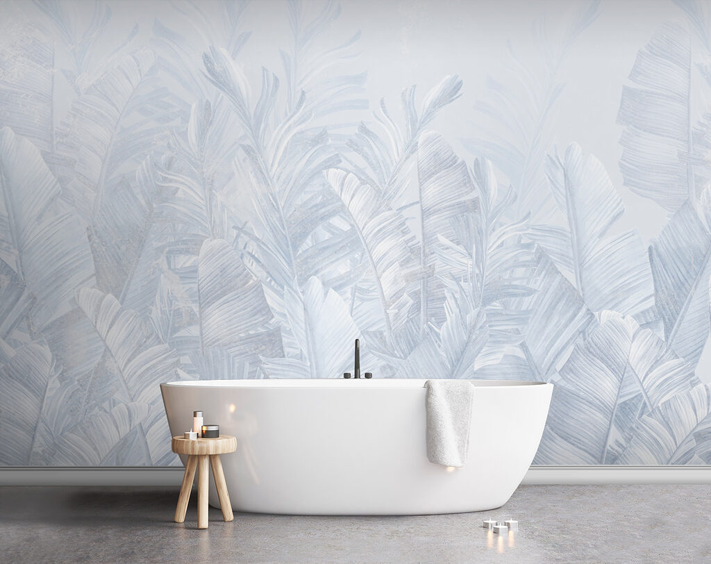 A white leafy pattern A white leafy pattern