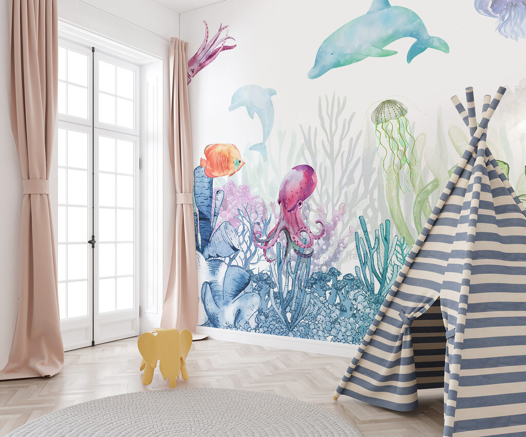 A watercolor of a sea life A watercolor of a sea life