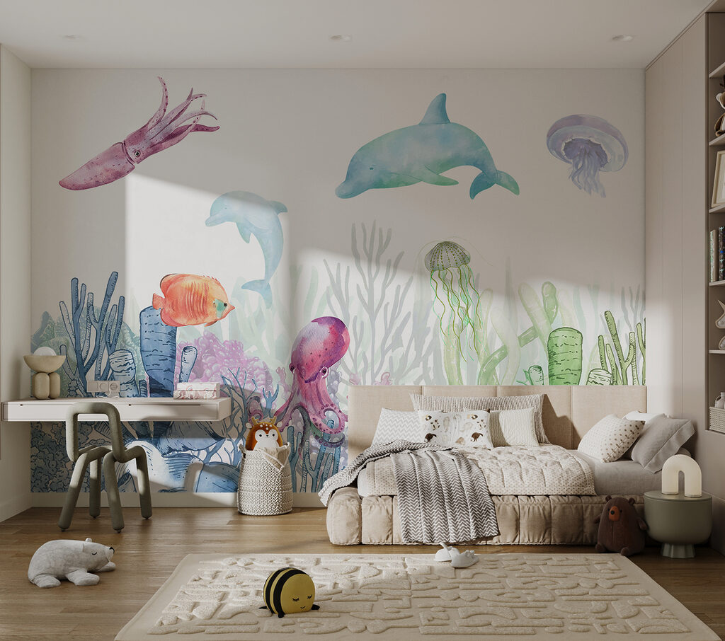 A watercolor of a sea life A watercolor of a sea life