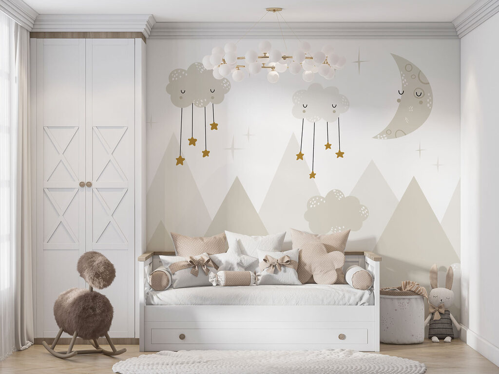 A moon and clouds in the sky