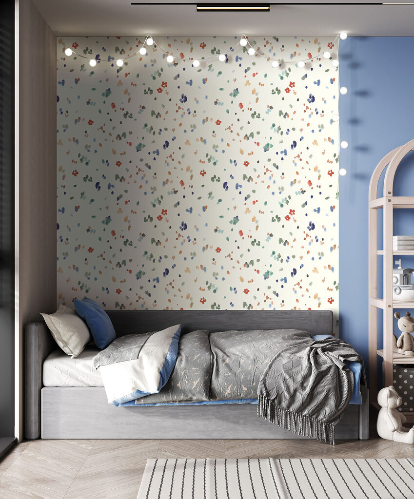 A small colorful spots on a white background A small colorful spots on a white background