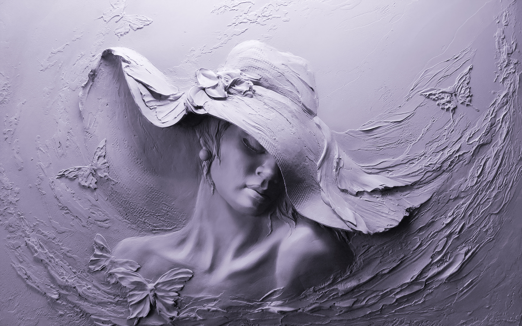 A sculpture of a woman in a hat A sculpture of a woman in a hat