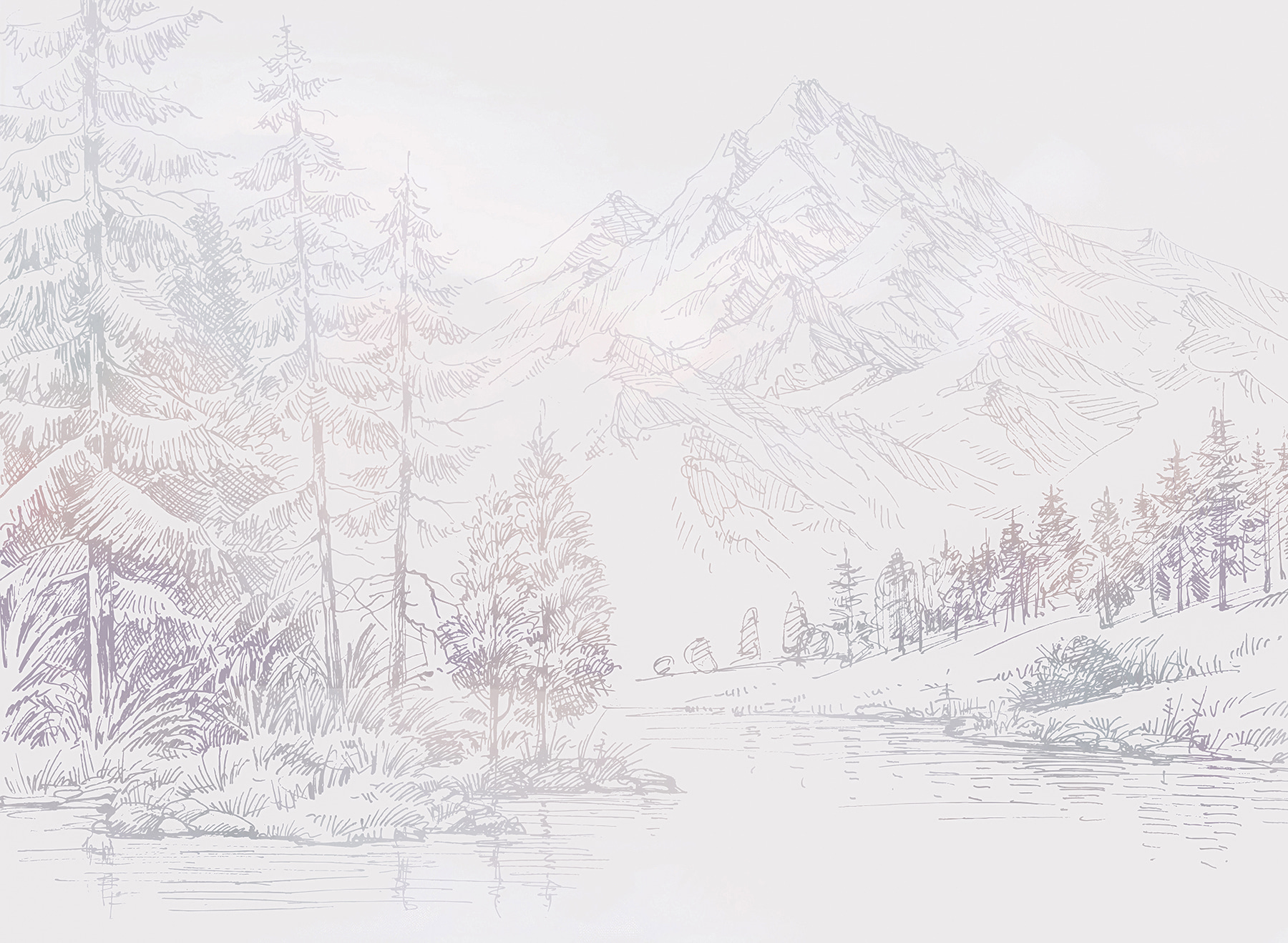 A river with trees and mountains in the background A river with trees and mountains in the background