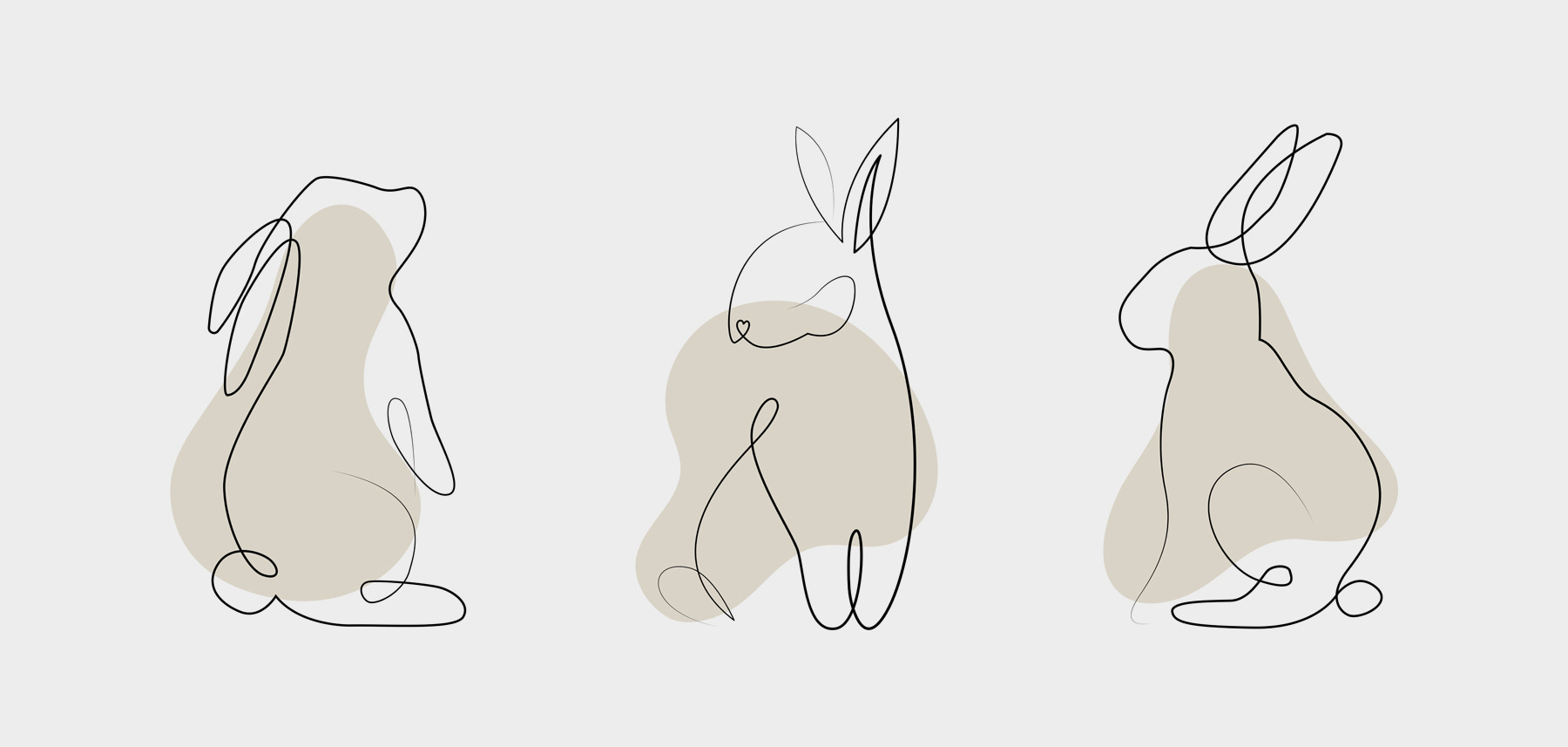 A line drawing of a rabbit A line drawing of a rabbit