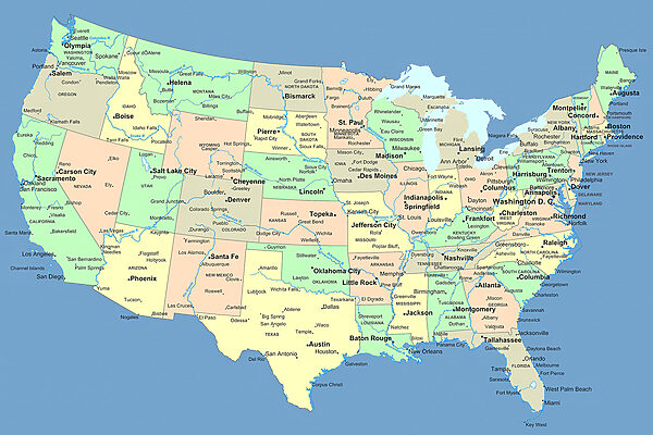 A map of the united states A map of the united states