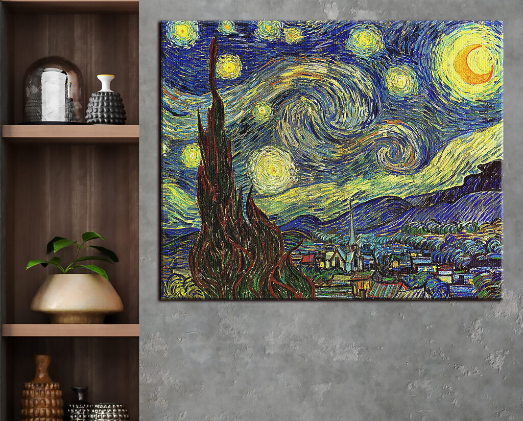 A painting of a starry night A painting of a starry night