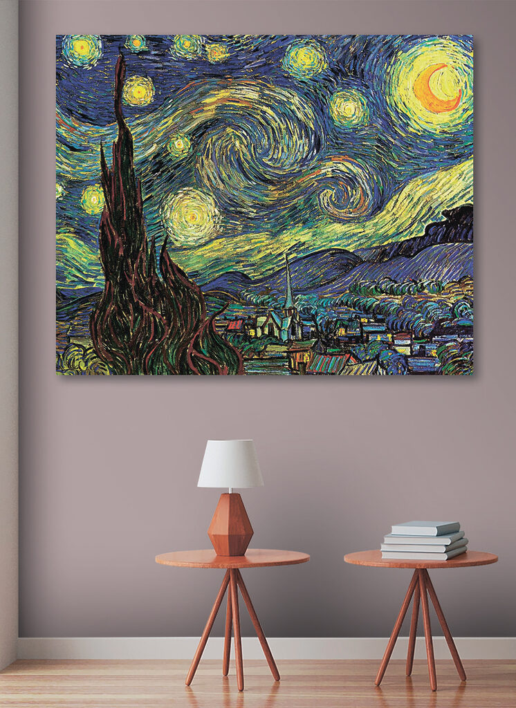 A painting of a starry night A painting of a starry night