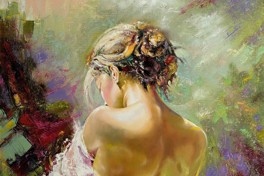 A painting of a woman