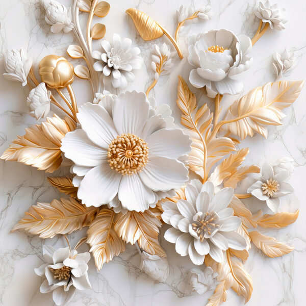 Elegant Floral Design in Cream and Beige Elegant Floral Design in Cream and Beige