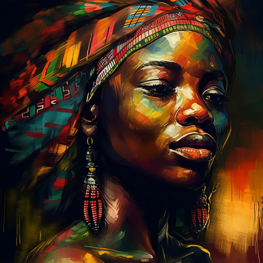 A woman with a head wrap A woman with a head wrap