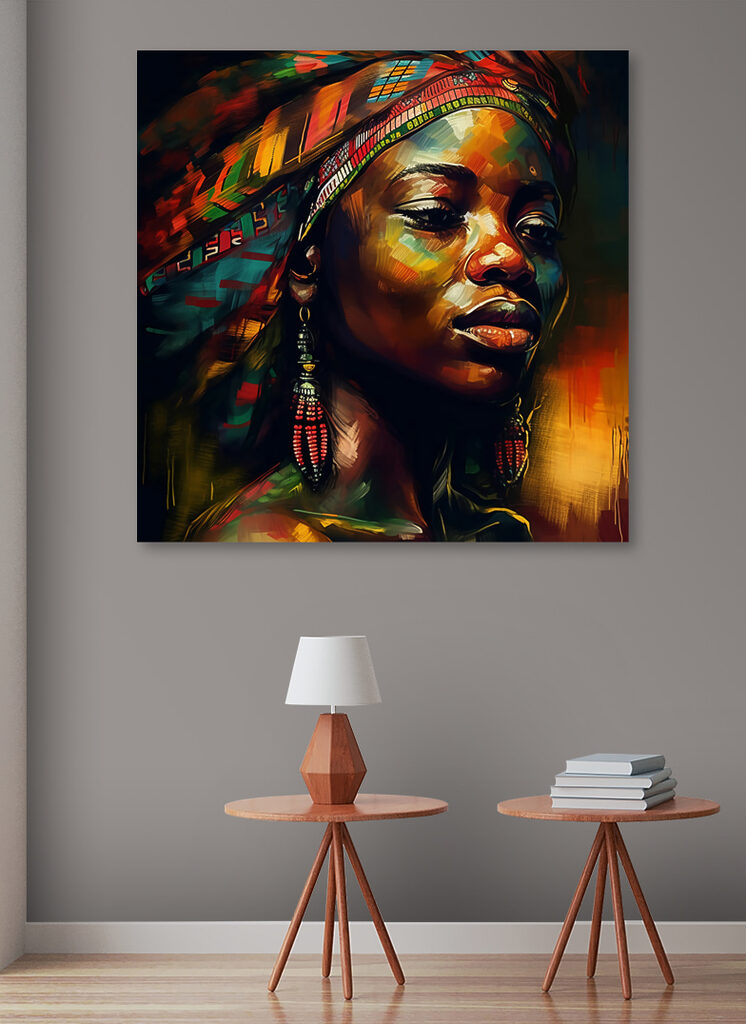 A woman with a head wrap A woman with a head wrap