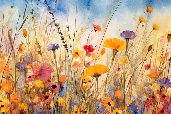 A watercolor painting of flowers A watercolor painting of flowers