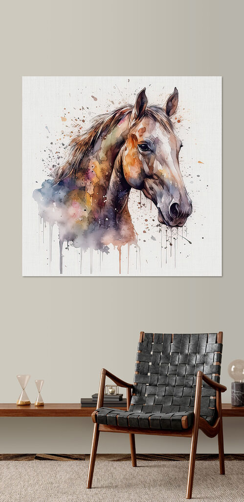 A painting of a horse