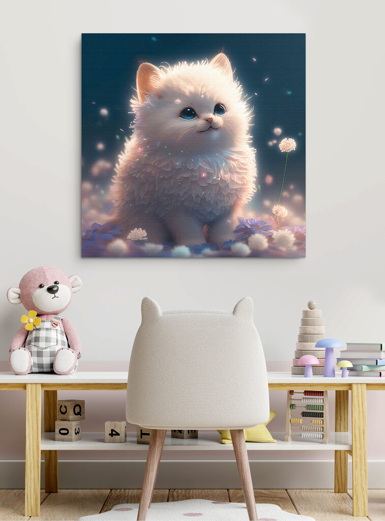 A white fluffy cat with blue eyes A white fluffy cat with blue eyes