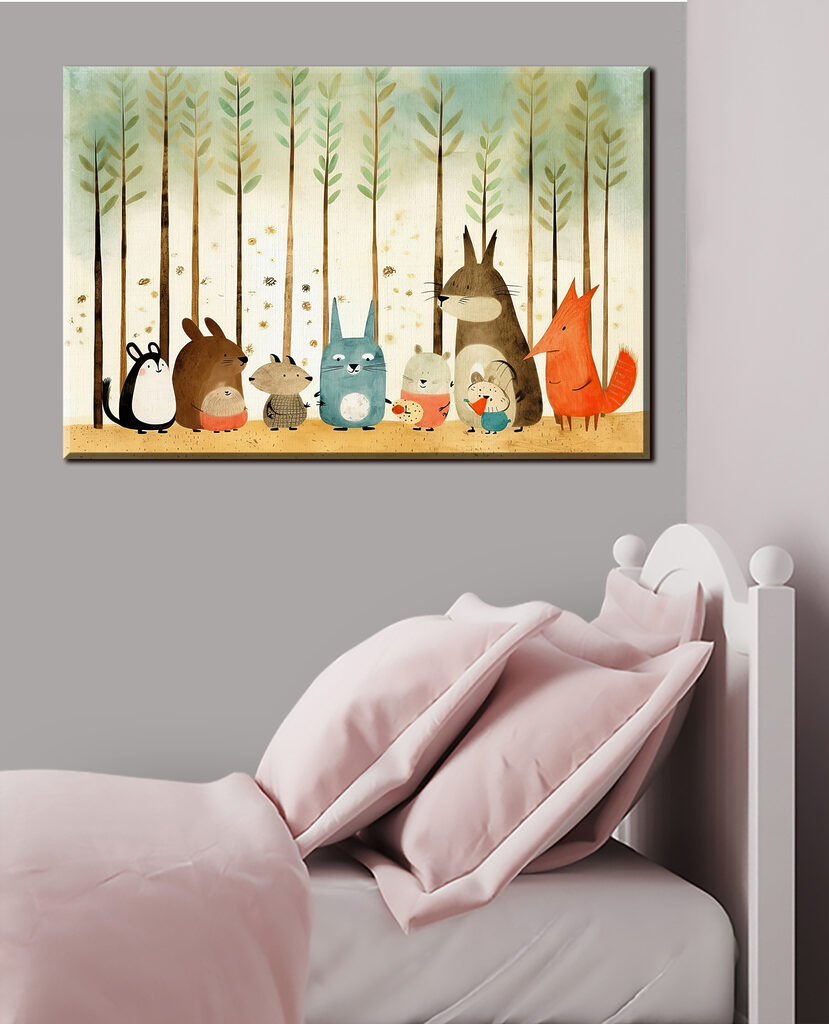 A group of animals in a line A group of animals in a line