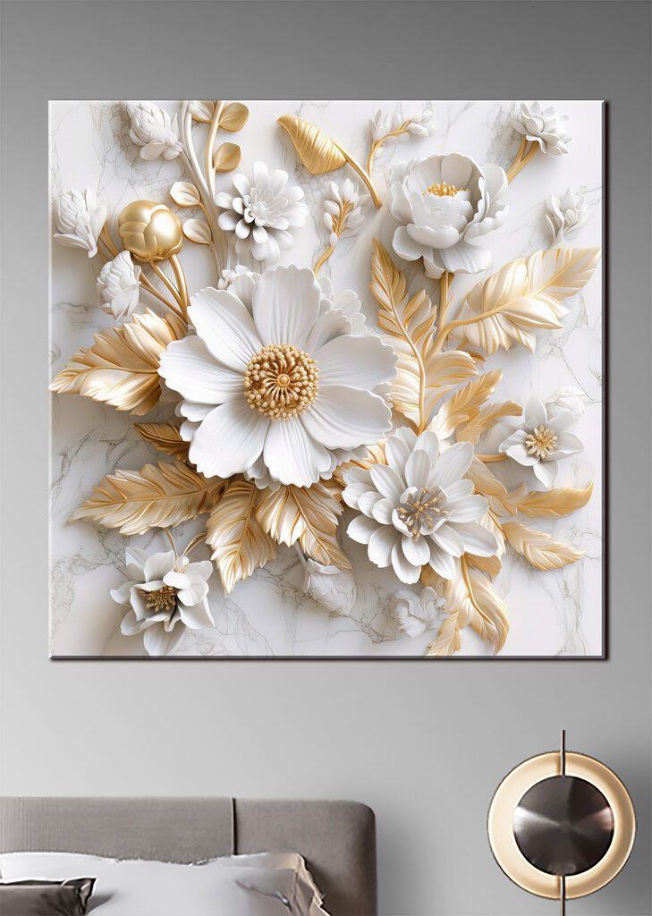 Elegant Floral Design in Cream and Beige Elegant Floral Design in Cream and Beige