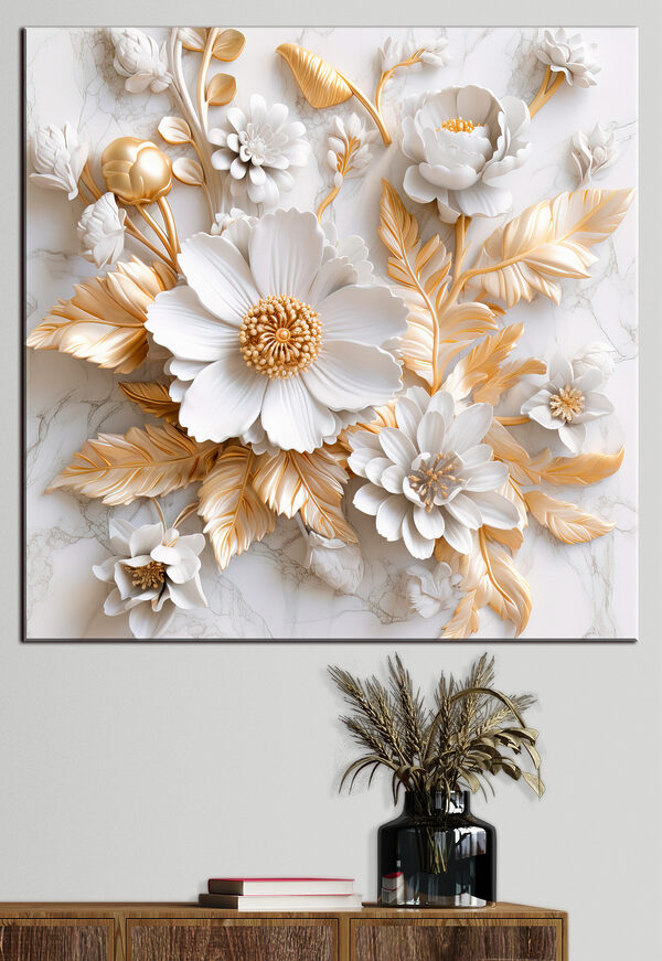 Elegant Floral Design in Cream and Beige Elegant Floral Design in Cream and Beige