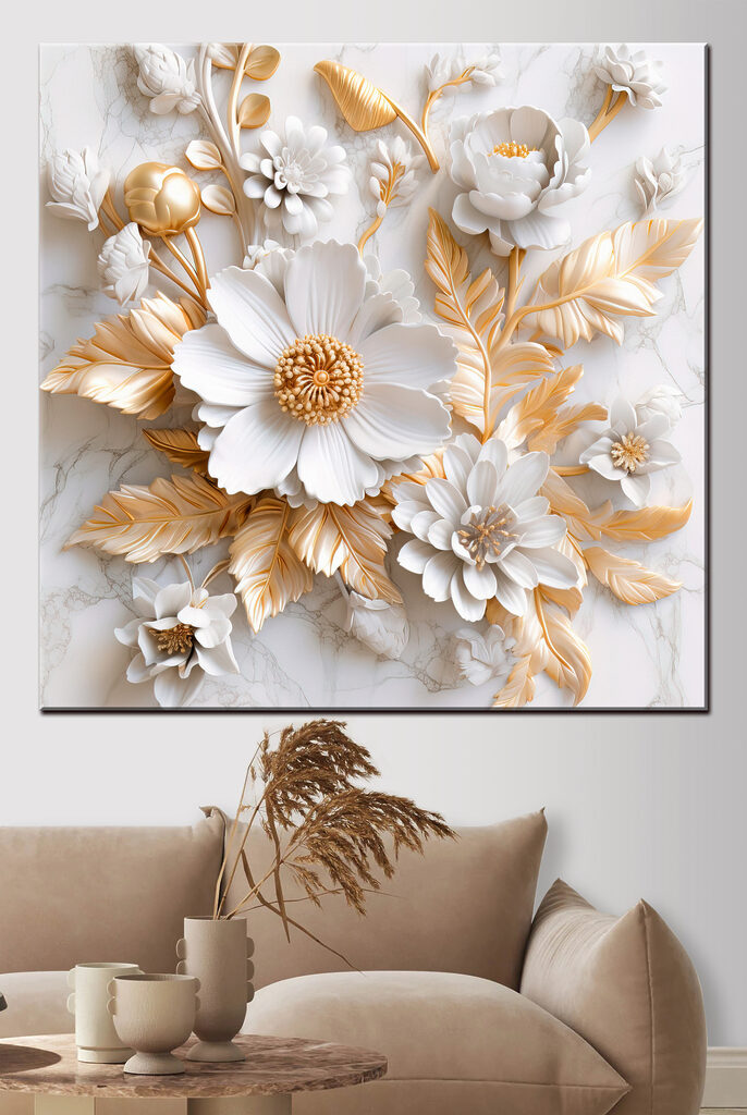 Elegant Floral Design in Cream and Beige Elegant Floral Design in Cream and Beige