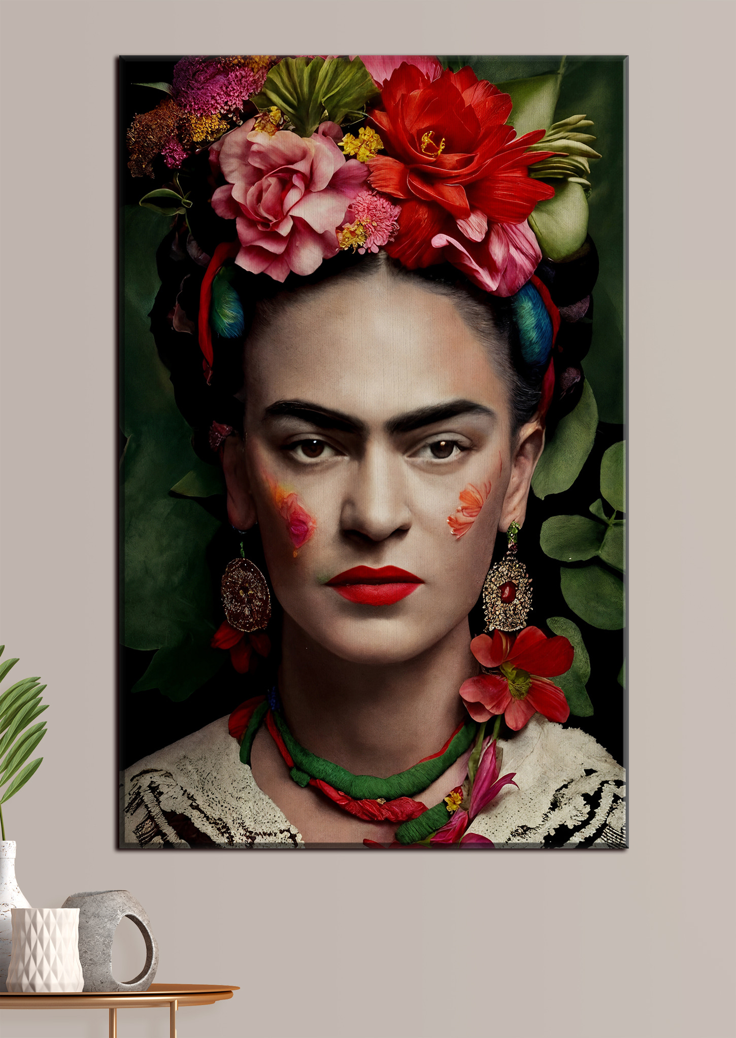 A woman with flowers in her hair A woman with flowers in her hair