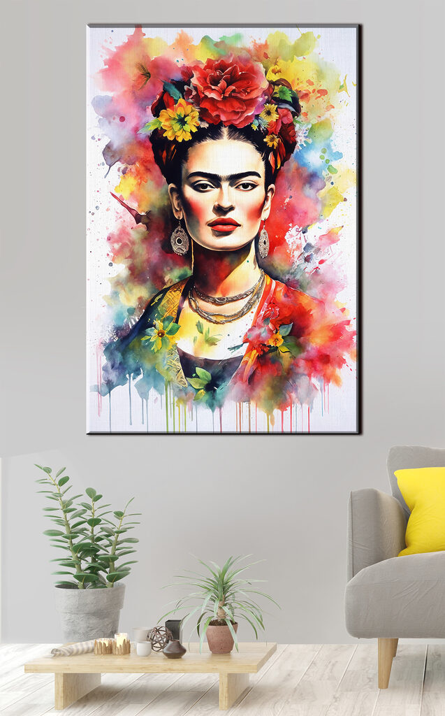 A painting of a woman with flowers in her hair