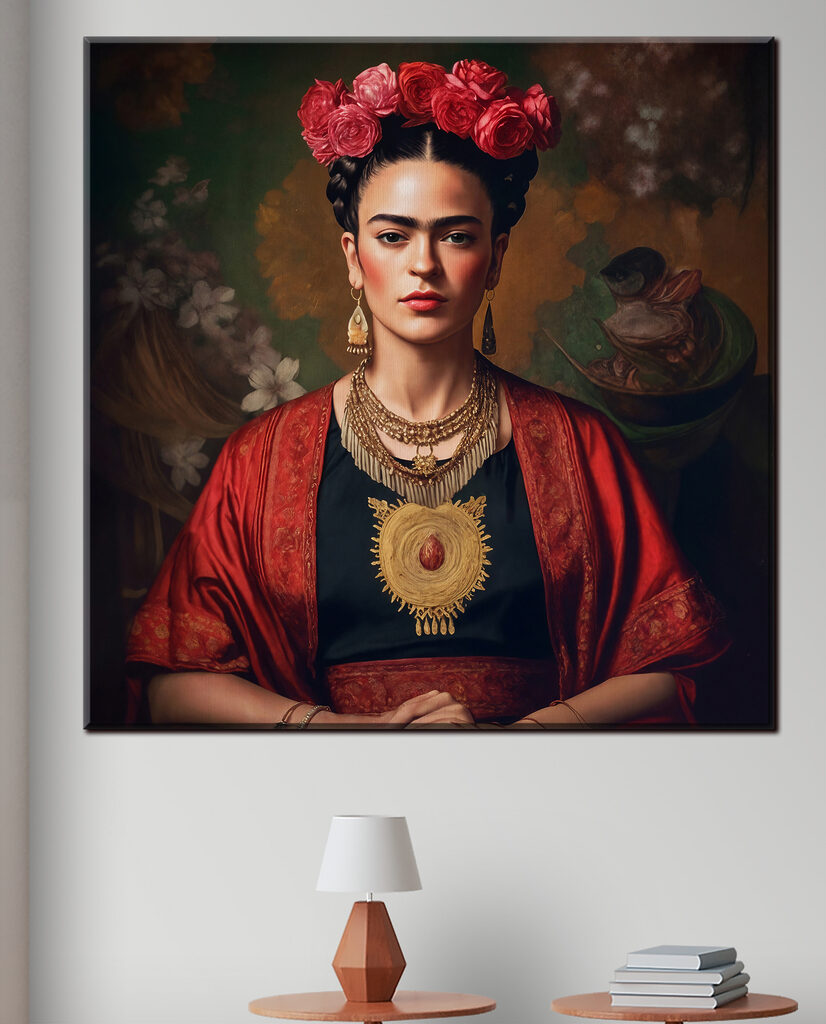 A woman with flowers in her hair