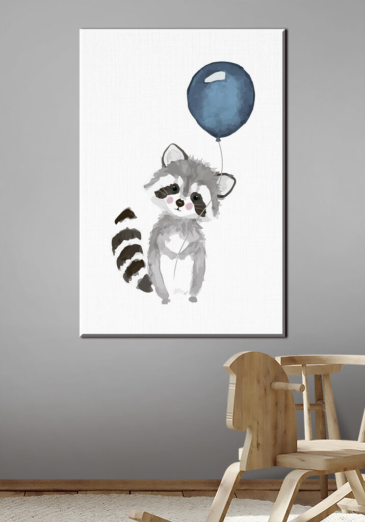 A raccoon holding a balloon A raccoon holding a balloon