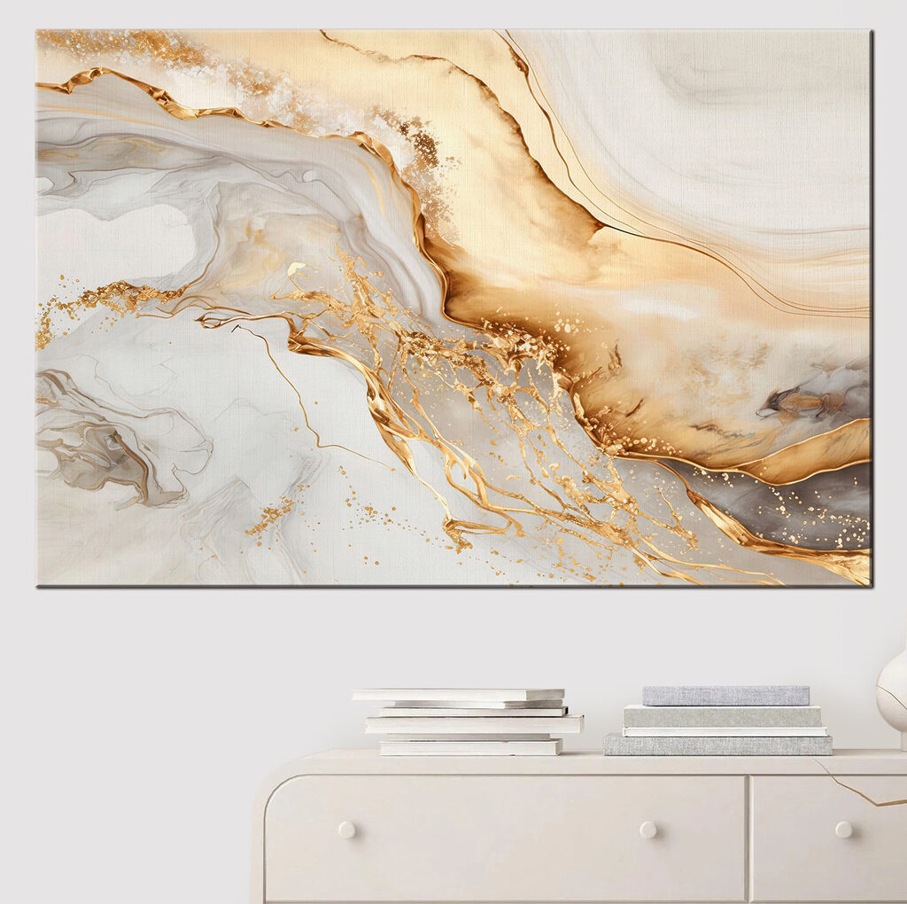 Elegant swirls of cream and amber