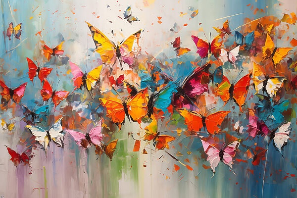 A group of butterflies flying A group of butterflies flying