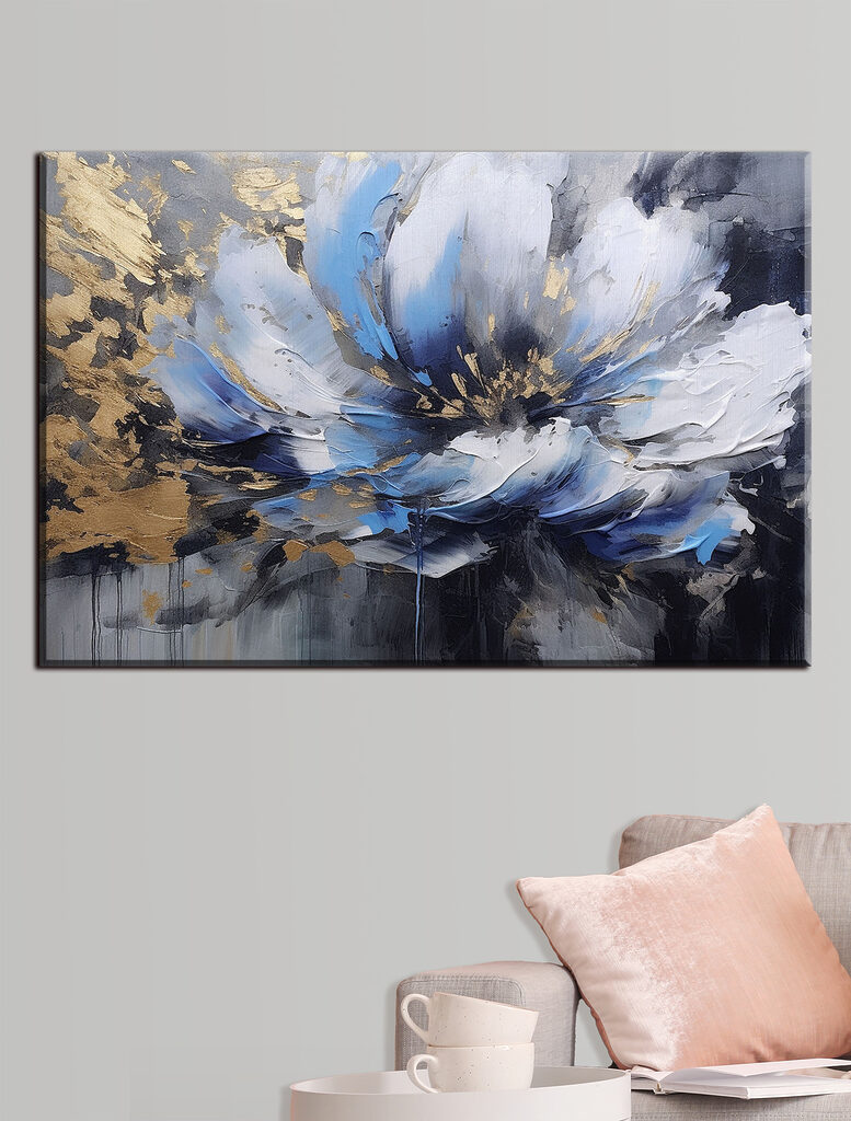 A painting of a flower