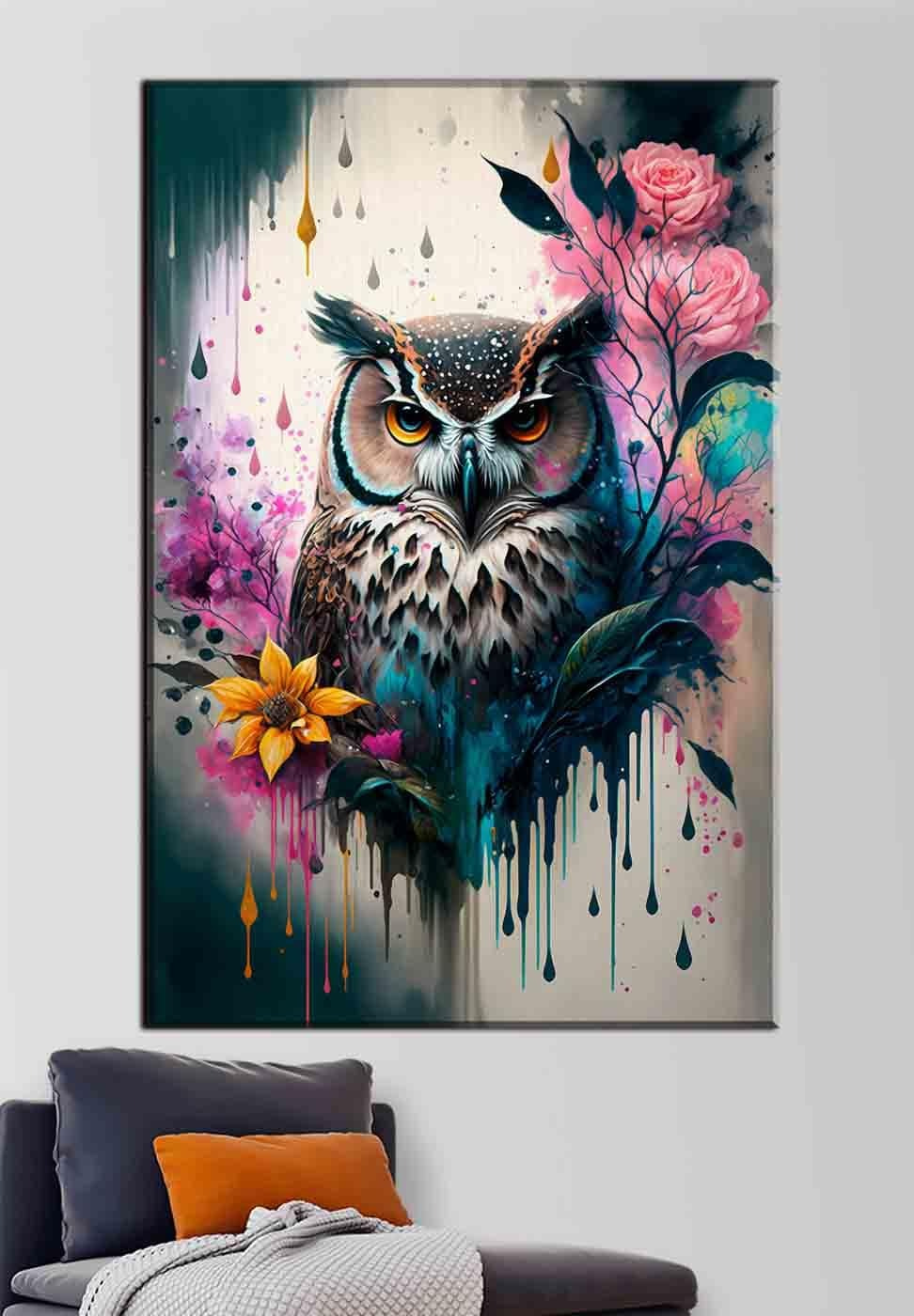 An owl with flowers An owl with flowers