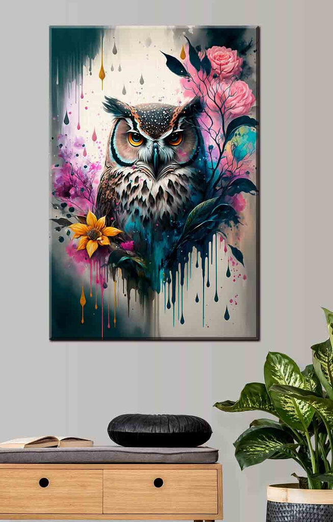An owl with flowers An owl with flowers