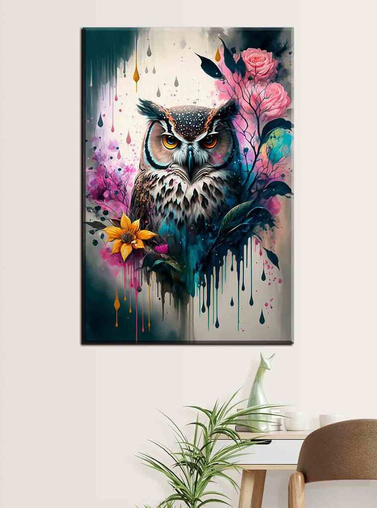 An owl with flowers An owl with flowers