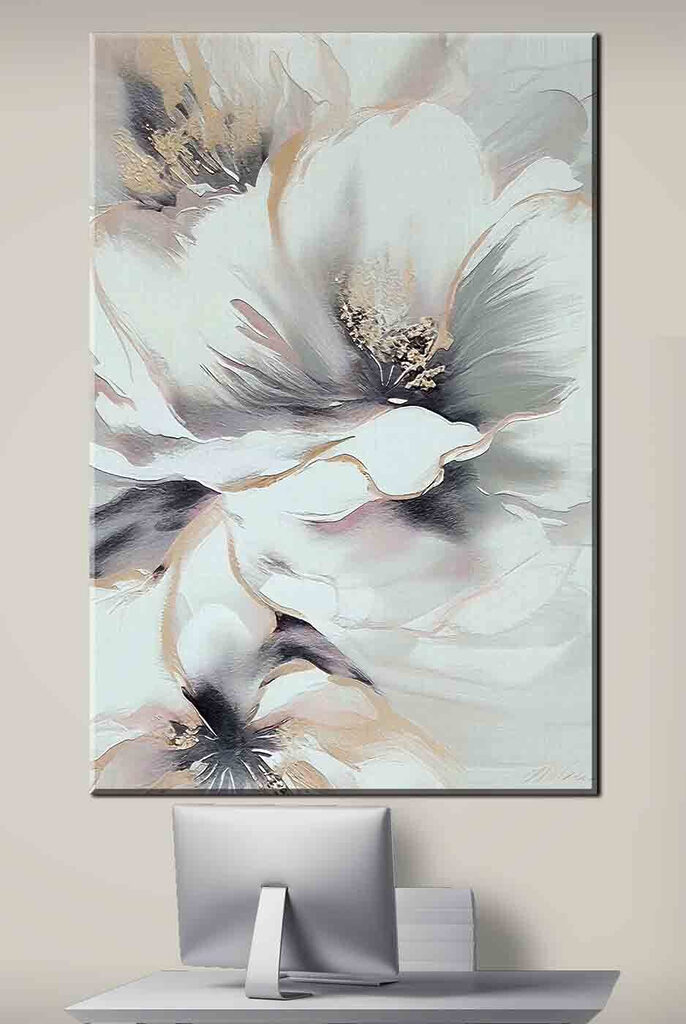 A painting of a flower