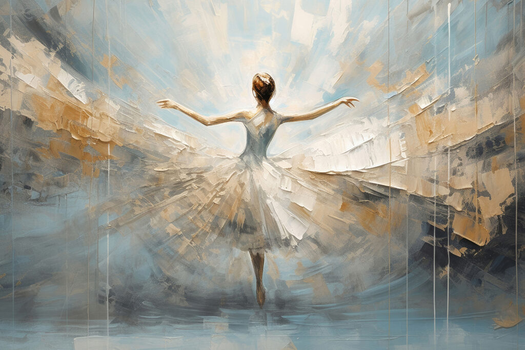 A painting of a woman dancing