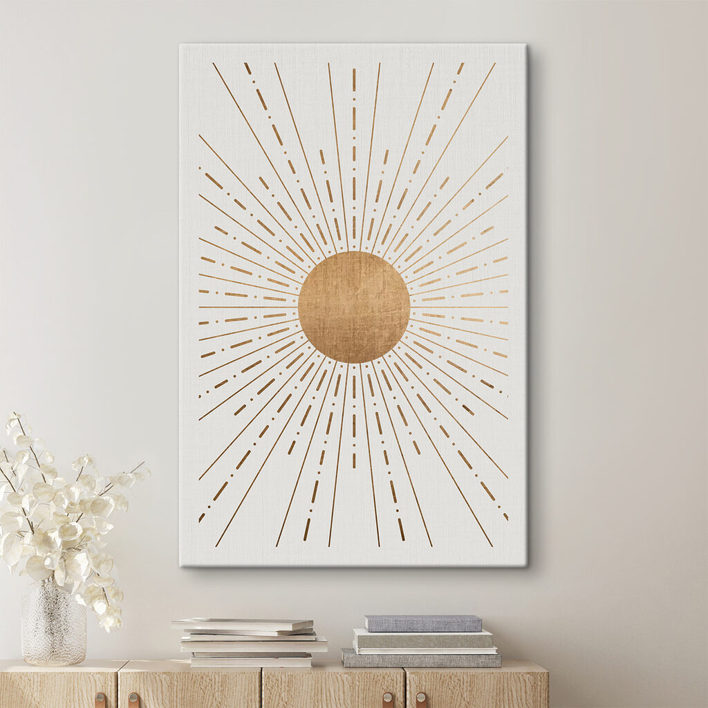 A sun with lines in the center