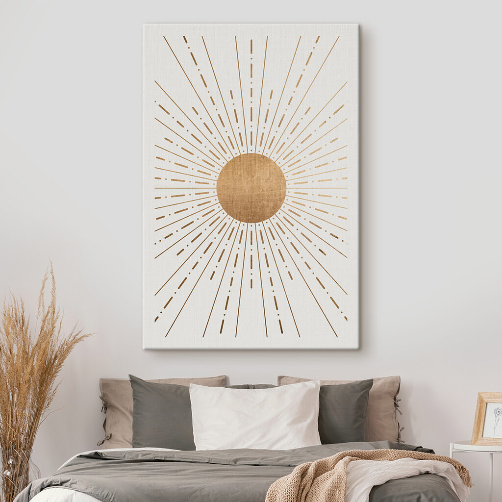 A sun with lines in the center